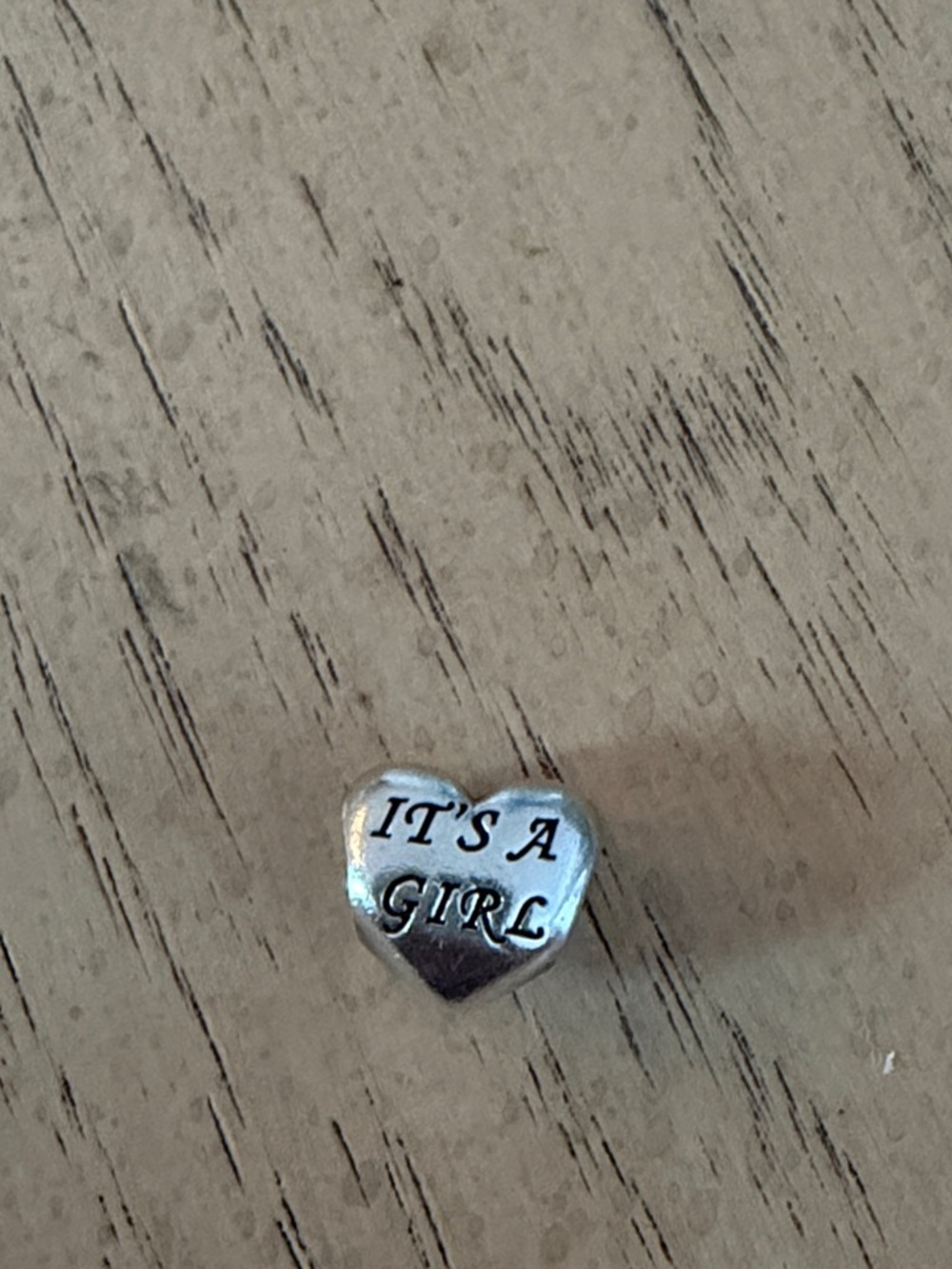 Pandora Silver Heart Charm "IT'S A GIRL"